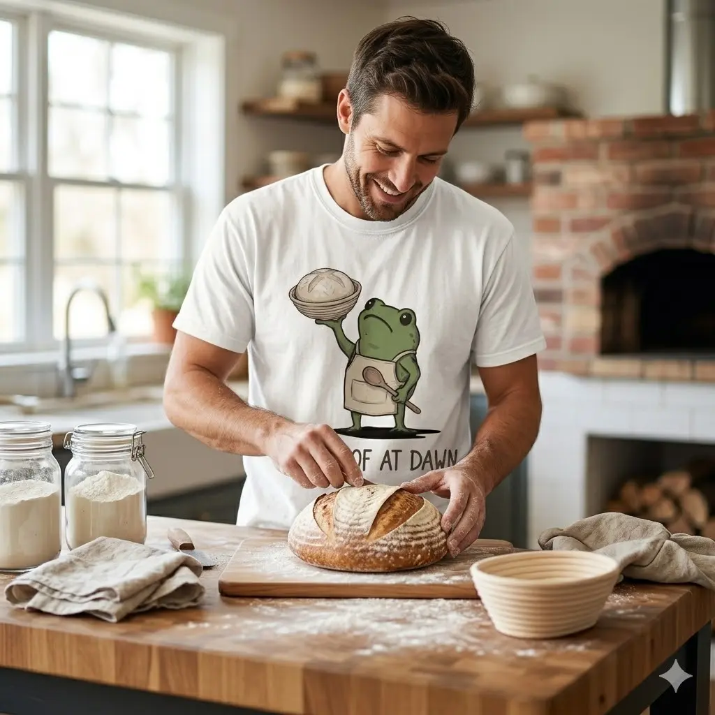 Funny Frog Sourdough Shirt We Proof At Dawn Baker Graphic Tee Gift Unisex