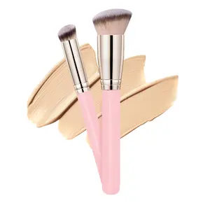 Makeup Brushes  Pro Foundation Brush and Flawless Concealer Brush Perfect for Any Look Premium Luxe Hair Contour Brush Perfect for Blending Liquid,Buffing,Cream,Sculpting,Mineral Makeup(Pink)