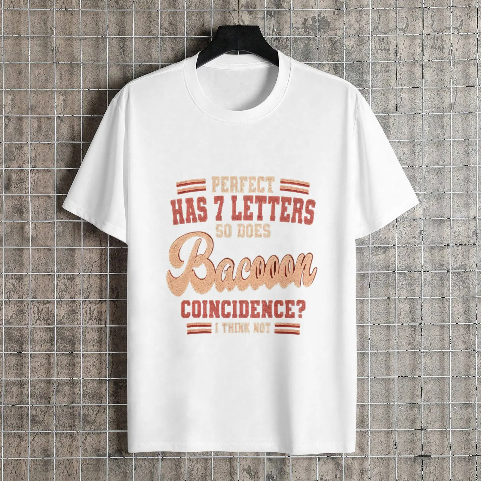 Perfect Has 7 Letters, So Does Bacon - Vintage Bacon Lover Dad Joke T-Shirt target