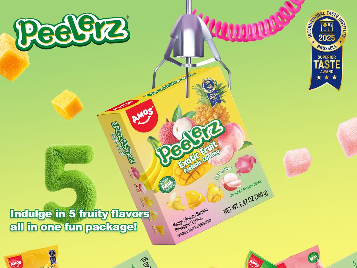 Amos Peelerz 240g – Lychee Kiwi | Peelable Fruit Gummies |Made with Real Fruit Juice | 240g New Packaging | Fun, Juicy and Exotic snack boxes crystal candy Amos Peelerz 240g – Lychee Kiwi | Peelable Fruit Gummies |Made with Real Fruit Juice | 240g New Packaging | Fun, Juicy and Exotic snack boxes crystal candy