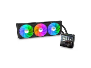 Thermaltake TH360 V3 Ultra ARGB CPU Liquid Cooler; Intel/AMD; 1x360mm 500~2500rpm Single Frame ARGB Fan; 360mm Radiator; 3.95" TFT 720x720p LCD; Rotatable Pump Head; TT LCD Screen Control; Black; CL-W474-PL12SW-A