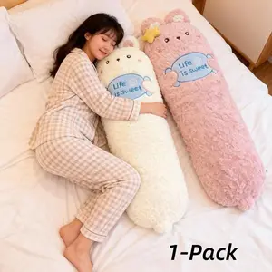 Sweet Bunny Long Pillow, Super Soft Sleep Cushion, Cute Rabbit Head Pillow, Waist Support, Home Decor Accessories