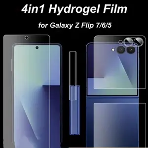 4in1 High-Quality Matte Protective Hydrogel Film for Samsung Z Flip 7/6, HD Front & Back Protection, Galaxy Z Flip 6/7, Screen Protector, Accessories