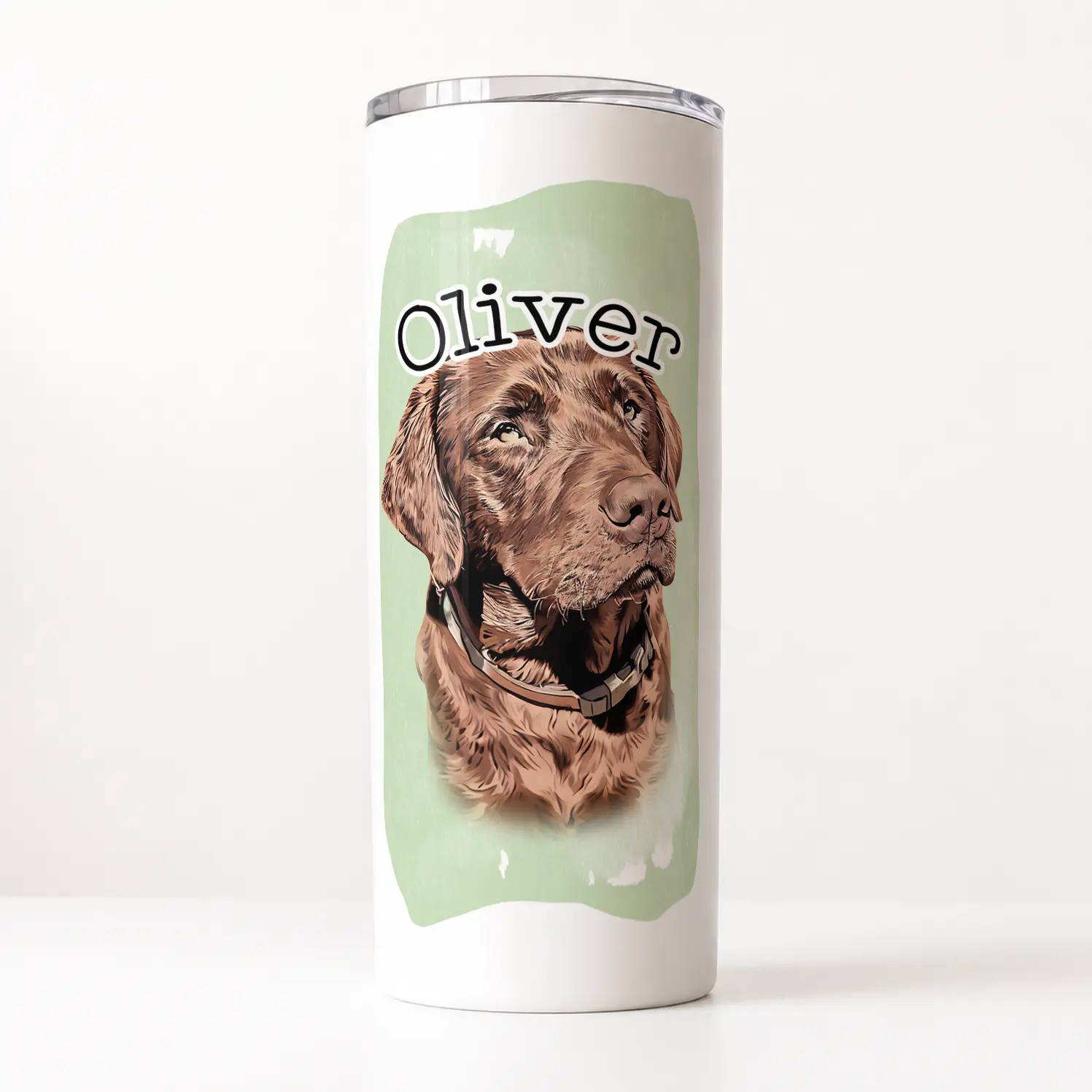 Personalized Pet Photo Tumbler | Custom Dog or Cat Portrait 20oz Stainless Steel Insulated Travel Cup