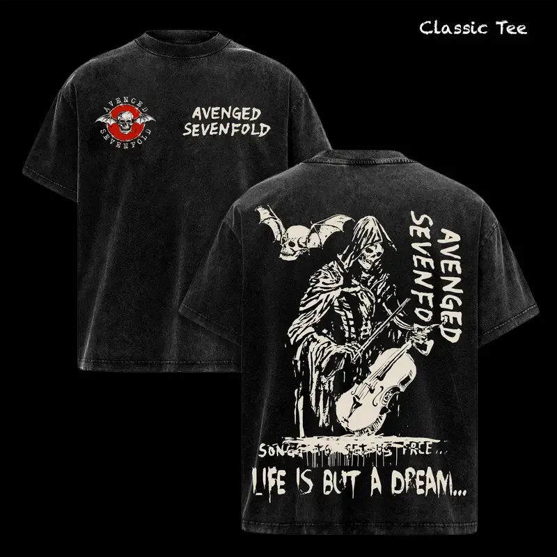 A7X Band Tee – Avenged Sevenfold Tour 2025 T-Shirt Vintage Washed Heavy Metal Hard Rock Heavy Cotton Oversize Unisex Retro Graphic Streetwear Music Fanwear Edition