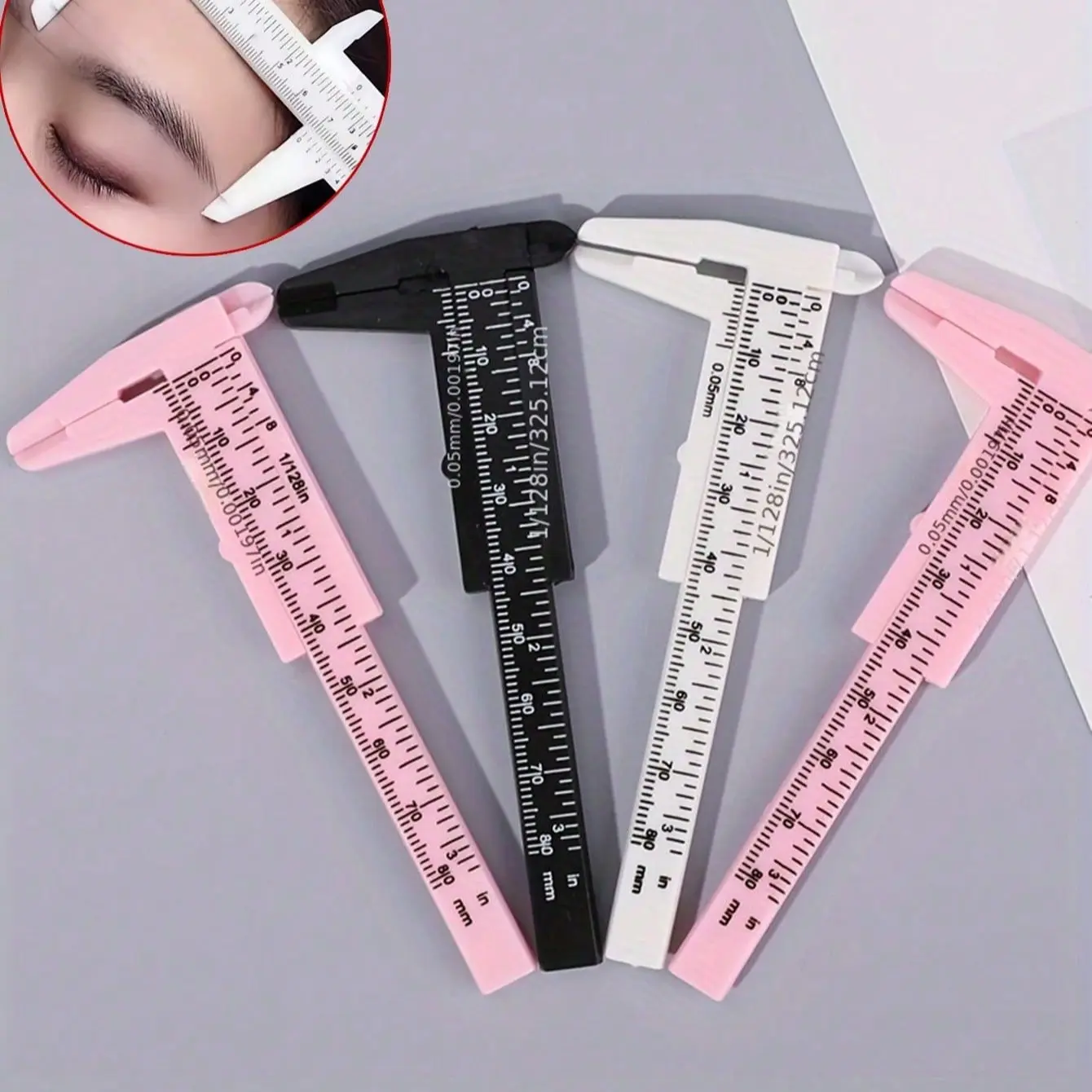 Precision Professional Eyebrow Measurement Caliper, Brow Shaping Tool, Tattoo Embroidery Template Ruler, Easy-To-Use Makeup Template, Cosmetic Tool