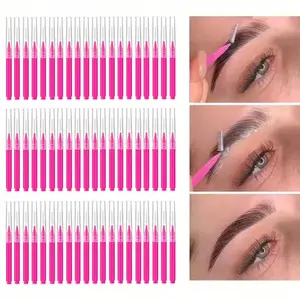 Micro Eyebrow Brush Set with Caps, 100/50/20/5pcs Brow Lamination Brushes, Spoolies for Eyebrow & Eyelash Care, Essential Makeup Tools
