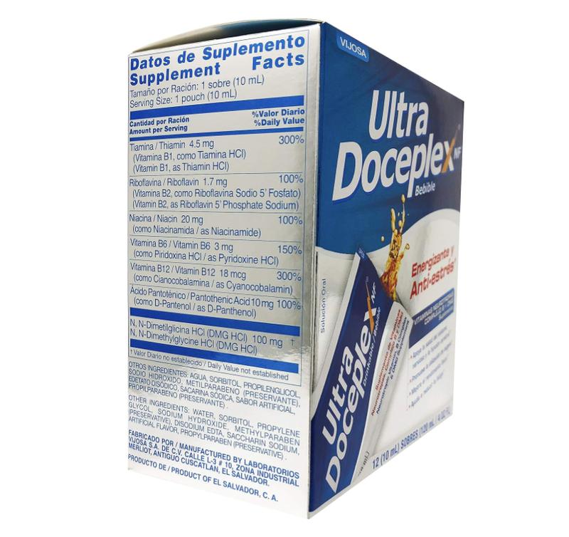 VIJOSA Ultra Doceplex Energy Pouches - Powerful B Complex in a Pouch -liquid, 12 Pouches