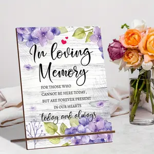 1 set of wedding memorial table signs - If heaven wasn't so far away, we know you'd be here today - rustic floral wedding decoration wooden signs, wedding memorial gifts, memorial of love Flower