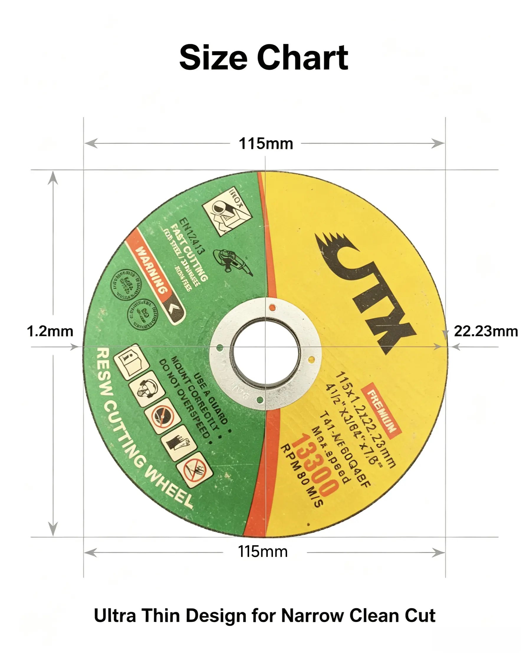 10 Pack 4.5 Inch Cutting Wheels, 115×1.2×22.23mm Metal Cutting Disc for Stainless Steel Carbon Steel