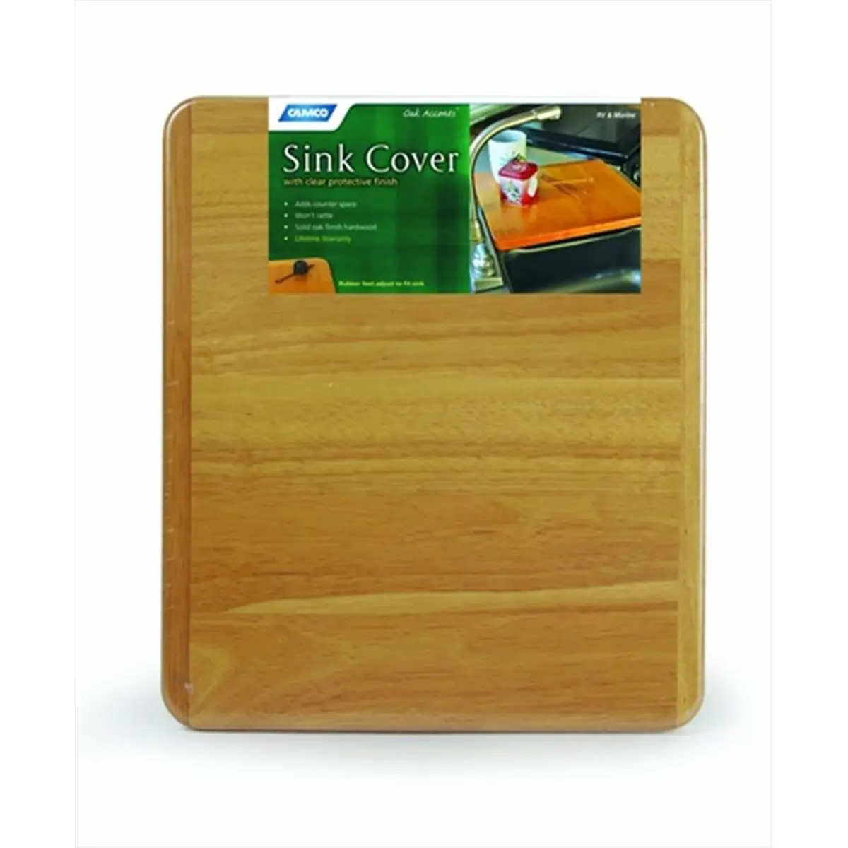Camco 43431 Oak Accents Sink Cover, 13x15 in, Home Supplies Dust Cover for Maximizing Counter Space