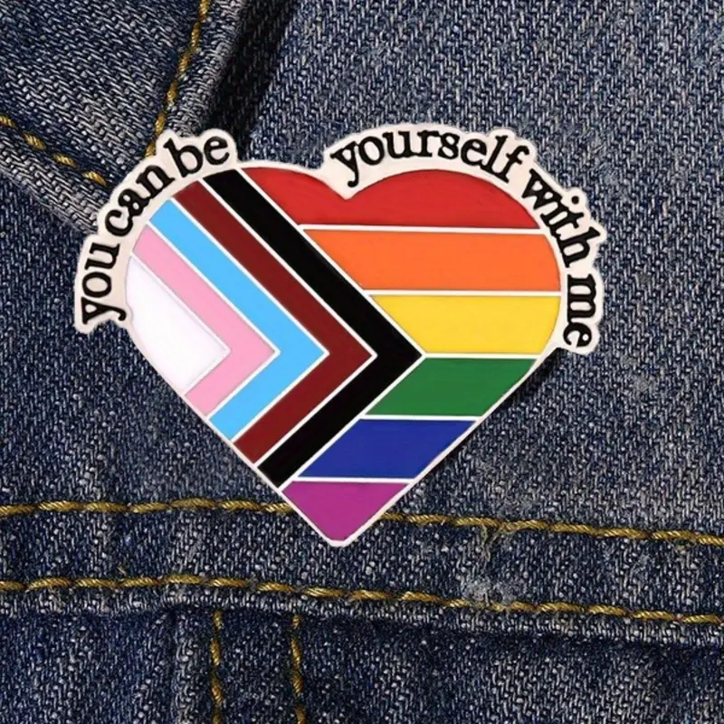 LGBT Pride Enamel Pin, Alloy Brooch Pin, French Pin, Lapel Brooch, Lapel Pins, Cute Heart Shaped Brooch, Elegant Brooch, Fashion Accessories for Women & Men, Trendy All-match & Exquisite Brooch for Birthday Gift