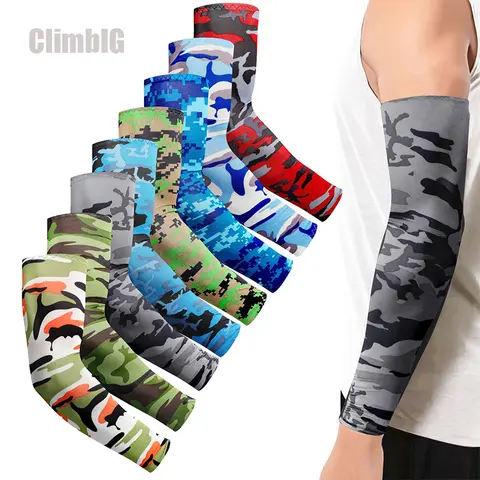 Unisex Cooling Protective Upper Arm Sleeves (8 Pairs, Random Color, Camouflage Print) - UV-Blocking, Breathable Pull-On Covers for Summer Outdoor Sports Heat Relief