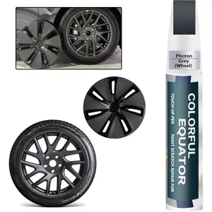 Photon Grey Rim Touch Up Paint for 2024 Tesla Model 3 Highland 18'' Photon Wheel, Touch Up Paint Rim Scratch Repair Wheel Paint Curb Rash Paint Pen (Photon Grey)