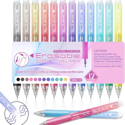 12/24/36 Pack Lavish Erasable Gel Pens, Retractable Fine Point Clicker Pens in Assorted Colors, Smooth Writing and Easy to Use for Students, Teachers and Artists, Drawing Writing Planner and Crossword Puzzles,magical pen,gift,Colorful Crafts