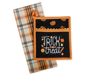 Design Imports 2pc Trick Or Treat Potholder andTowel Set