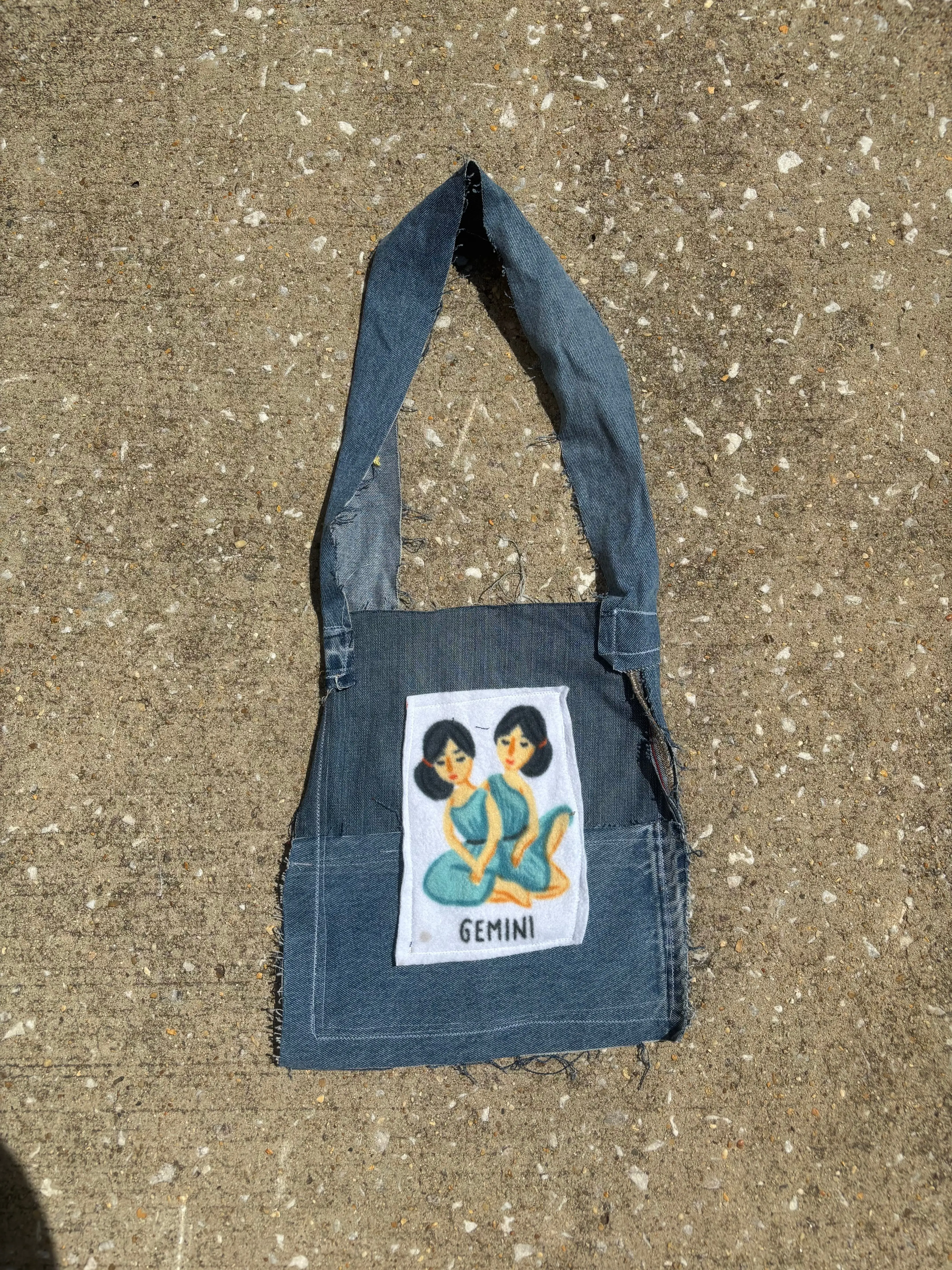 Gemini Denim Tote Bag
