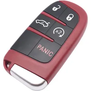 Smart Keyless Entry Key Fob Cover fit for Jeep Grand Cherokee Dodge Challenger Charger Dart Durango Chrysler 300 Key Case