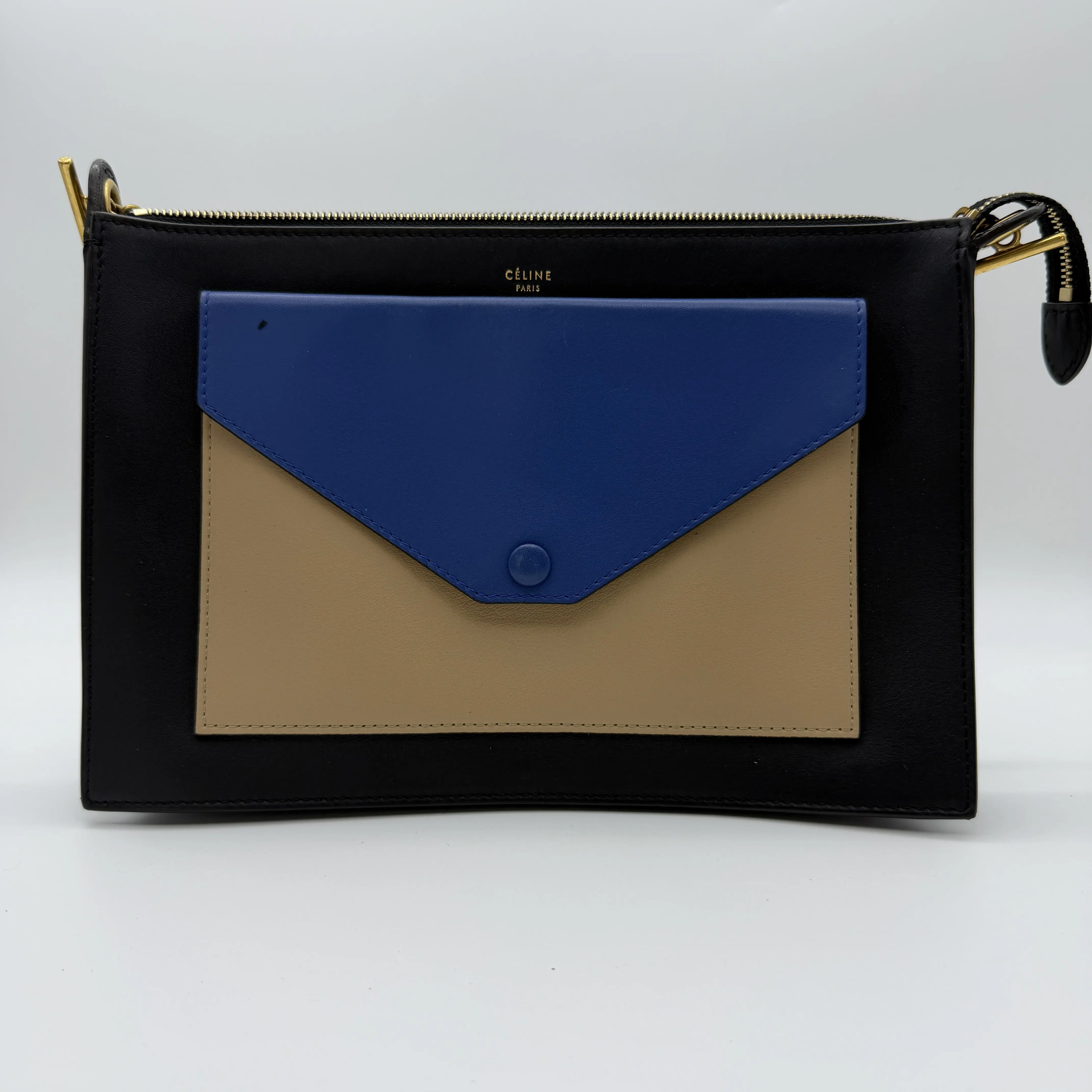 Pre-owned Celine color block envelope pouch