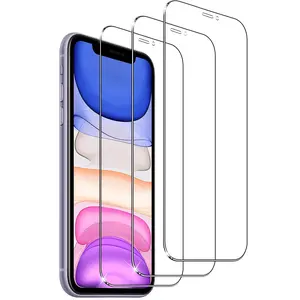 3-pack 9D full-coverage tempered glass screen protector, compatible with iPhone 17 Pro Max, 16 Pro Max, 16e, 15, 14 Plus, 13, 12, 11 Pro Max, X, XS Max, XR