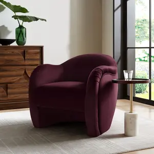 Compose Performance Velvet Accent Chair in Mulberry