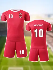 All-season children's football jersey and pants set, with the name MODRIC and the number 10. Suitable for sports, leisure, outdoor activities, and sporty styling. Made of breathable material, it is the first choice for outdoor activities.