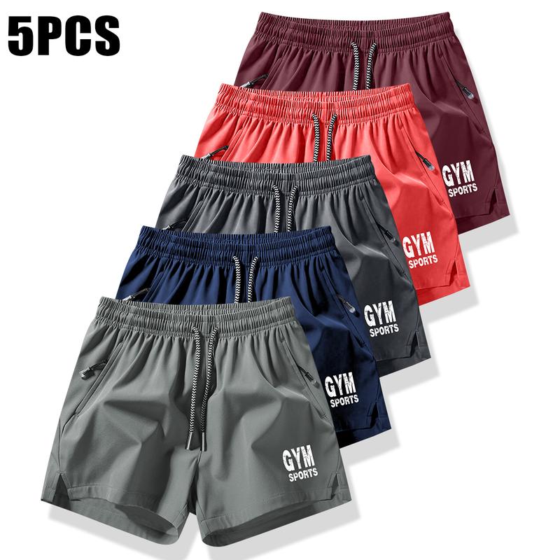 Men's Drawstring Pocket Shorts, Men's Clothing, Athletic Casual Stretch Waist Pocket Shorts, Breathable Everyday Wear Workout Pants Set of 5 Men's Drawstring Pocket Shorts, Men's Clothing, Athletic Casual Stretch Waist Pocket Shorts, Breathable Everyday Wear Workout Pants Set of 5
