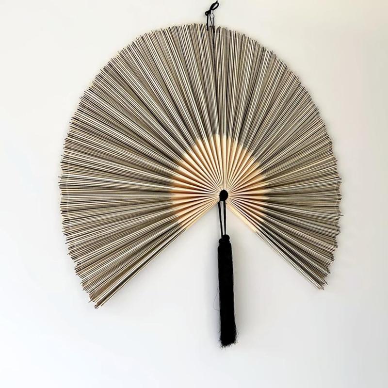 Fan Wall Decor,  Giant Fan, Large  Fan Wall Art For Boho Hanging Headboard, Decorative Folding Fans For Over Bed, Asia Trending