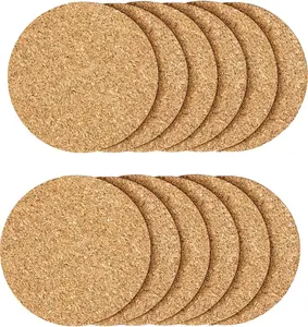 12 Pcs Cork Coaster for Drink, Absorbent Heat Resistant Reusable Tea or Coffee Coaster, Blank Coasters for Crafts,Warm Gifts Cork Coasters for Relatives and Friends.