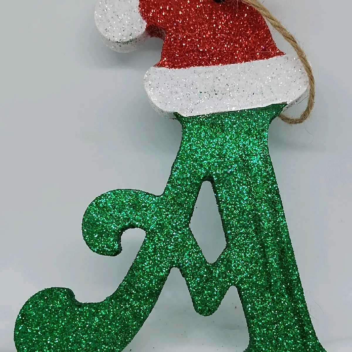 xmas ornaments gold glitter letter monogram