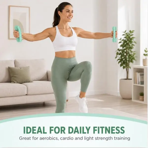 Unisex soft hand-held dumbbell set, 2-piece, available in 1 lb, 2 lb, or 3 lb weights, equipped with hand straps, suitable for aerobic exercise, jogging, running, and fitness training