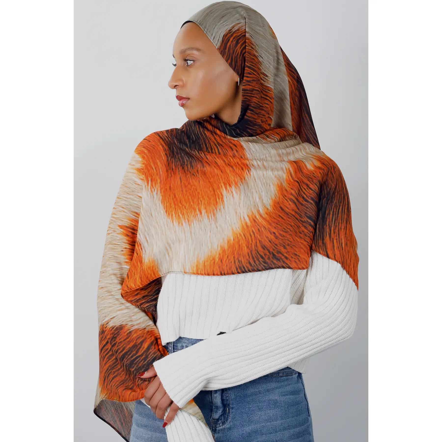 Golden Giraffe Print Modal Hijab