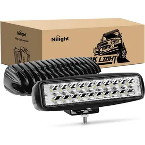 Nilight 2PCS 6-Inch 60W LED Work Light Pods, 3000LM High-Brightness Spot Bars, Adjustable Beam, Aluminum Body, IP68 Waterproof, 12V/24V Automotive Lights for Trucks, Off-Road Vehicles