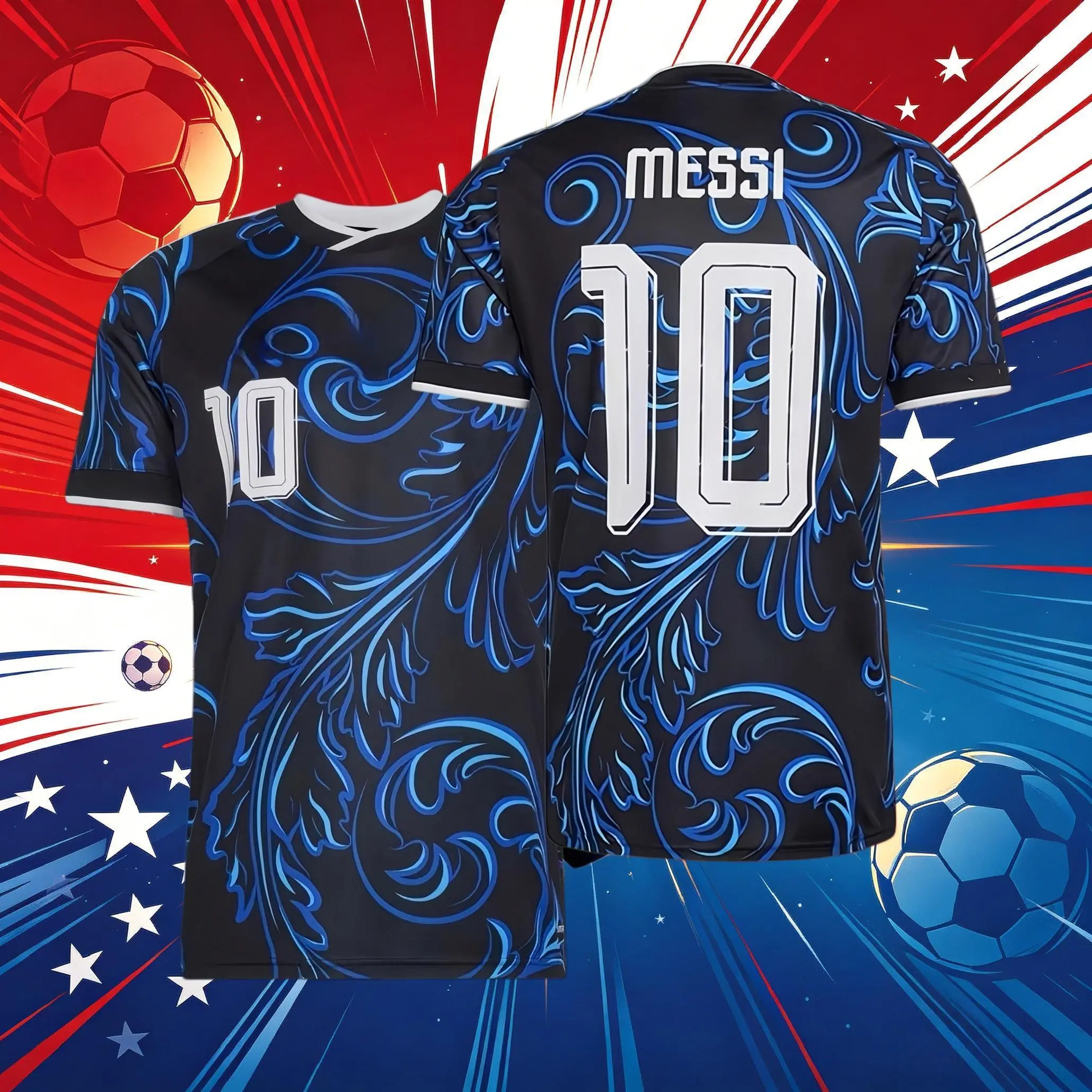 Messi 2026 10# Home Away Short Long Sleeve Soccer Jersey Fans Version Breathable