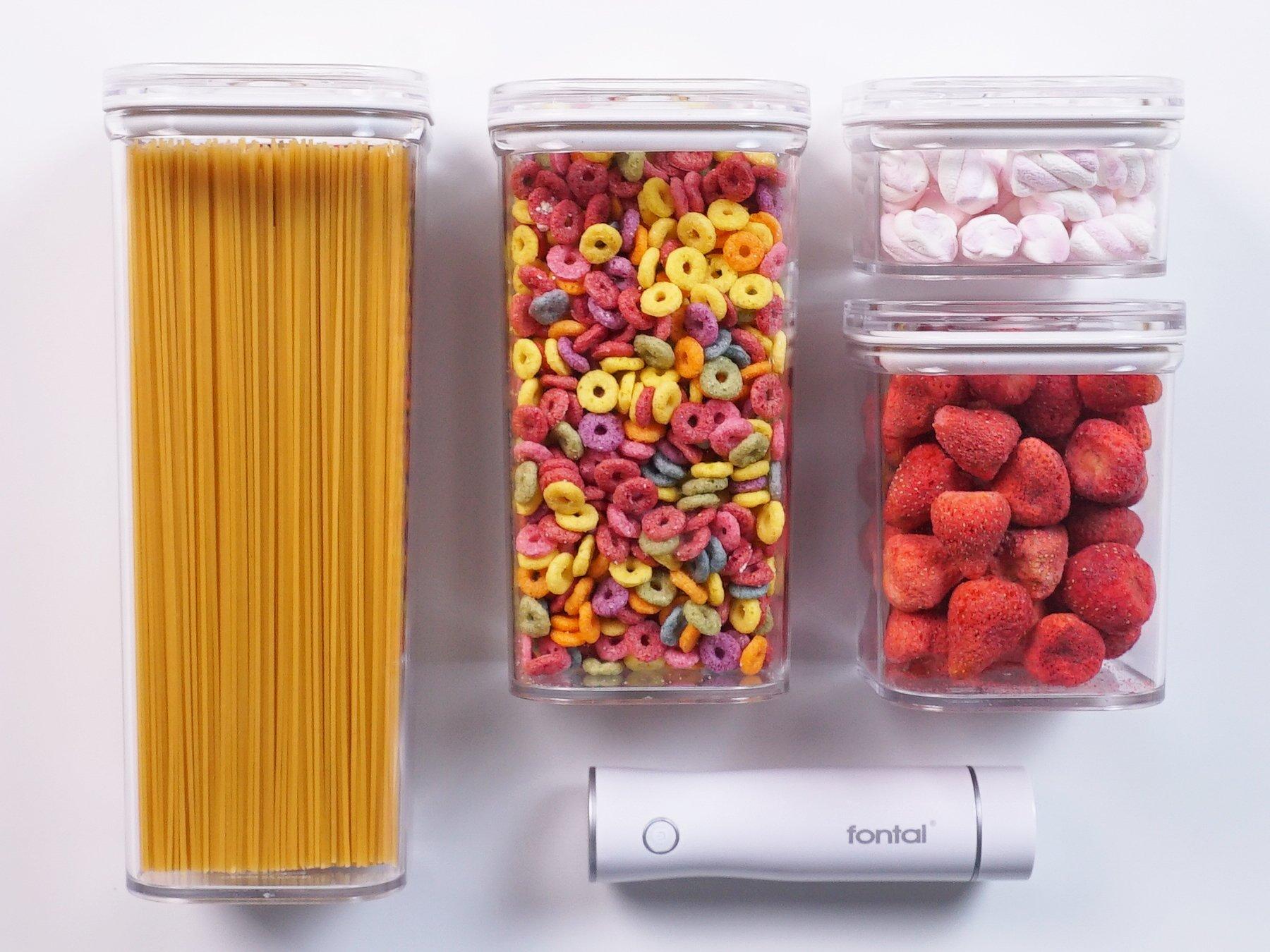 FONTAL Electric Vacuum Sealer Machine with 4 Airtight Food Storage Container (0.5Qt / 1.2Qt / 1.8Qt / 2.4Qt) Meal Prep, Leakproof + 12 Vacuum Food Bags Free Gift FONTAL Electric Vacuum Sealer Machine with 4 Airtight Food Storage Container (0.5Qt / 1.2Qt / 1.8Qt / 2.4Qt) Meal Prep, Leakproof + 12 Vacuum Food Bags Free Gift