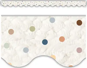 EVERYONE IS WELCOME DOTS SCALLOPED BORDER TRIM