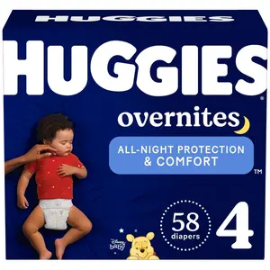 Huggies Disposable Overnight Diapers - Size 4 - 58ct Huggies Disposable Overnight Diapers - Size 4 - 58ct