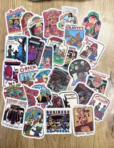 20pcs Random 1980 Old School, Vintage Stickers! All your favorites from the 80's! Waterproof, Matte vinyl stickers For water bottle, laptop