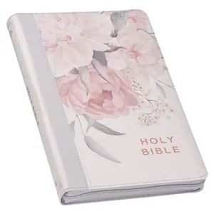 KJV Holy Bible, Deluxe Gift Bible with Thumb Tabs, Ribbon Marker, King James Version, Faux Leather, Frosty Gray and Pink Floral, Zipper Closure (KJV Deluxe Gift Editions) Imitation Leather – July 1, 2024