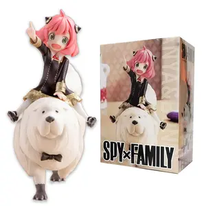 14CM Anime Figure SPY×FAMILY Anya Bond Forger Riding A Dog Cute Model PVC Children Ornaments Toys Collection Gift Action Figure