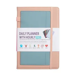 Hardcover Leather Planner & Organizer: Undated Hourly Daily Layout for Precise Time Management | All-in-One with Card Slots, Pen Loop & Back Pocket Weekly Planner