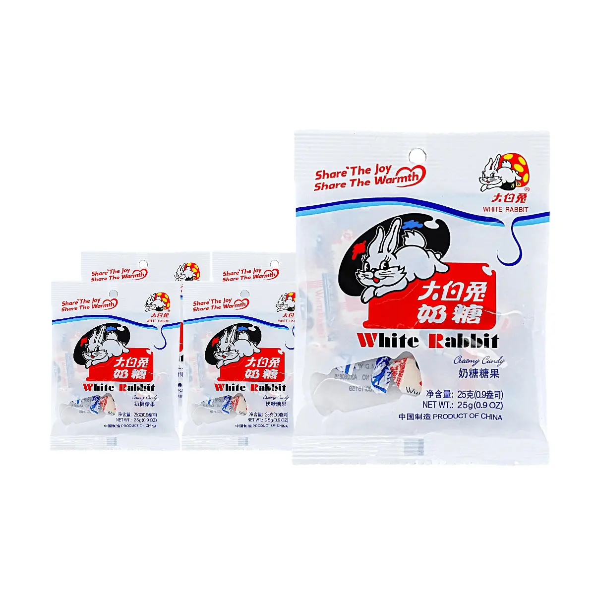 White Rabbit Creamy Candy - Classic Milk Candy, 5 Packs (25g Each) - Nostalgic Childhood Treat