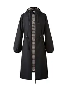 Women's Solid Color Zip Up Hooded Trench Coat, Casual Long Sleeve Outdoor Hiking Rain Coats, Lightweight Women's Tops for Spring, Casual Comfy Jacket, Womenswear