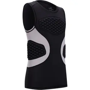DEVOROPA Youth Boys Baseball Chest Protector Compression Shirts Padded Rib Heart Sternum Football Softball Rugby