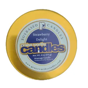 Strawberry Delight Massage Candle Infused with Shea Butter, Cocoa Butter, Vitamin E and Jojoba Oils