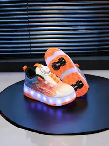 Rechargeable Color-Changing LED Roller Skates, Shoes with wheels, Street Style, Tpu Upper, Rubber Sole, All Seasons, Less Than Ankle Height