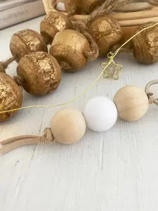 Wood Bead Keychain