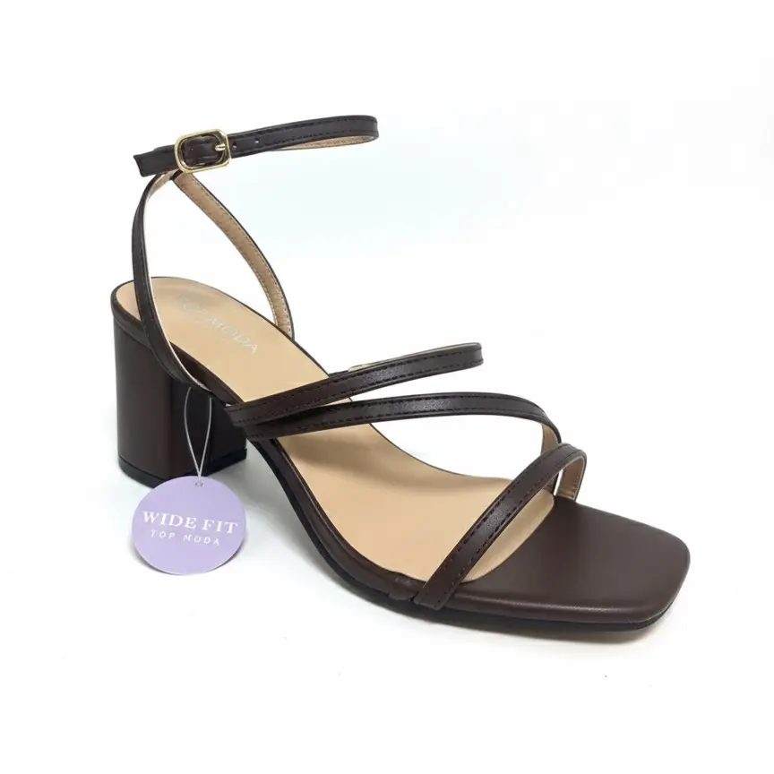 Women's Ally Wide Fit Low Heels - 3 COLORS - Comfy Glitter Decorated Sandals, Classy Strap Slides, True to Size Footwear for Office & Casual Wear