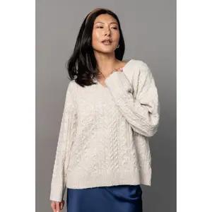 Vanilla Bean Cable Knit Sweater - Oatmeal Color