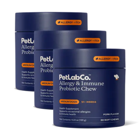 3x Allergy & Immune Chews - Dog Probiotics for Seasonal Allergies - PetLab Co.